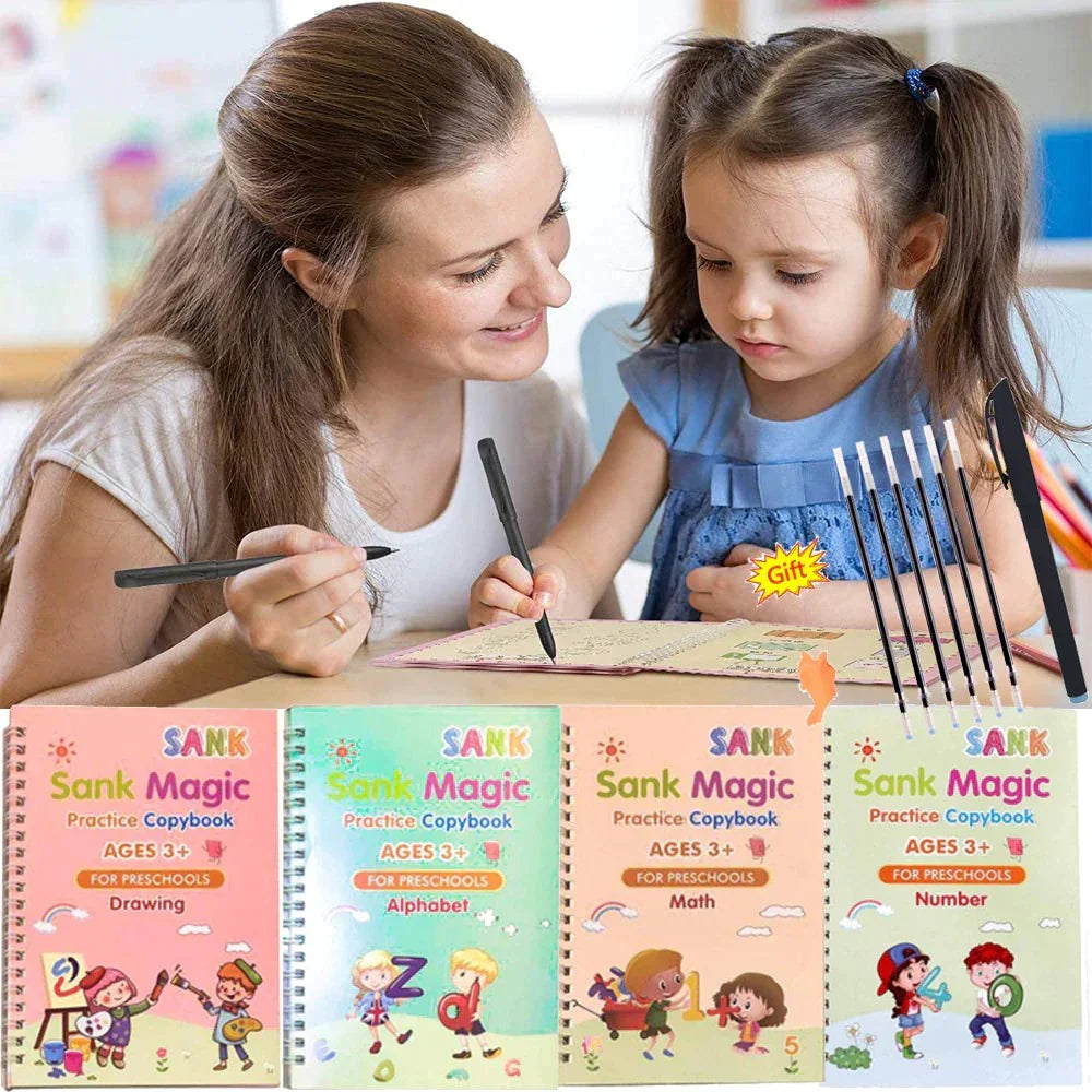 SET DE 8 CUADERNOS MÁGICOS MONTESSORI  ESPAÑOL E INGLES  Magic Book®